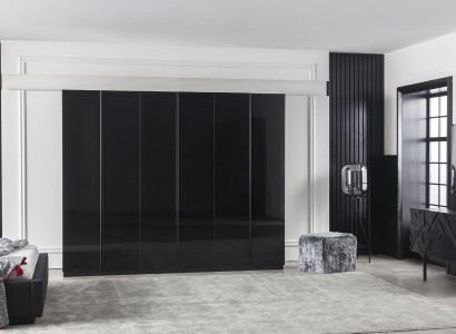 Wardrobe Wardrobe 264cm Cabinets Furniture Bedroom Black Wooden Cabinet